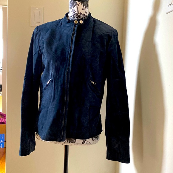 Laura Jackets & Blazers - Blue suede jacket